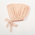 Elastic modal cotton chemo turban hat with side bow tie in soft peach color - Beige (9#)
