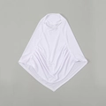 Soft white stretch knit turban hijab cap with a comfortable neck coverage design - White
