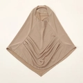 Neutral light coffee Muslim headscarf inner cap in high-stretch knitted fabric - Khaki