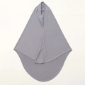 Deep grey Muslim hijab khimar made of elastic jersey fabric with curved hemline design - One Size / Grey