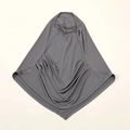 Dark grey instant hijab headscarf in soft elastic fabric for Muslim women fashion - Dark Gray