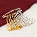 Dekoratives Broschen-Set mit bunten Strasssteinen auf silbernem und goldenem Metallfuß - Silber Weiß & Gold Bunt Mix
