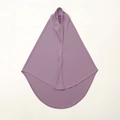 Light purple crystal linen khimar headscarf for women with elegant layered drape design - One Size / 6# Purple