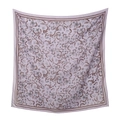 Elegante pañuelo cuadrado de poliéster morado con borde floral marrón para mujer - 110*110cm / 42#