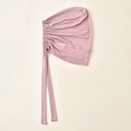Pink modal hijab undercap featuring detailed side pleats and adjustable back ties - Dusty Pink (7#)