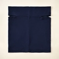 Close-up of knit modal undercap with ear holes and fine stitching in navy blue - 26*23cm / Navy Blue