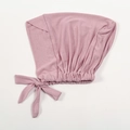 Elastic modal cotton headscarf cap in dusty pink with side bow tie detail - Dusty Pink (10#)