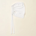 Sottocuffia in modal bianco con fascia elastica e laccetti per vestibilità regolabile - Bianco (2#)