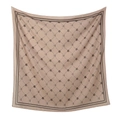 Elegante pañuelo cuadrado de poliéster beige con diseño clásico de flores y lazos - 110*110cm / 47# (Rombos caqui con pequeño estampado floral)