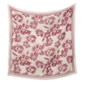 Pañuelo cuadrado de poliéster con elegante estampado floral rosa y borde para mujer - 110*110cm / Modelo Floral Rosa Claro (50#)