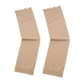 Manches de protection solaire unies avec bord à volants, fraîches et respirantes en été. - Taille unique / Khaki Clair