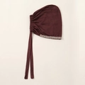 Damen einfarbige Strass Bindemütze elastische Baumwolle lässige Hijab Mütze stilvolle Alltagsmode - 27*19cm / Kaffee