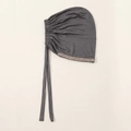 Damen einfarbige Turban Mütze mit Strassborte und Bindebändern für den Alltag geeignet. - 27*19cm / Dunkelgrau (7#)