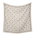 Elegante pañuelo cuadrado de poliéster con estampado geométrico en tonos crema y marrón - 110*110cm / Estilo Oso de Rejilla Beige (66#)