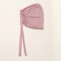 Damen Strass Bindekappe einfarbig plissiert merzerisierte Baumwolle Freizeit Hijab Haube - 27*19cm / 10# Rosa