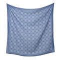 Elegante bufanda cuadrada de poliéster azul claro con patrón geométrico para mujer - 110*110cm / Geométrico Retro Azul Claro (54#)