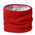 Tour de cou en tricot rouge pour l'hiver avec doublure polaire douce et épaisse - Rouge