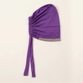 Lila Strass-Bindekappe, lässiger Hijab-Hut aus mercerisierter Baumwolle für stilvollen Alltag. - 27*19cm / Dunkelviolett