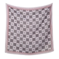 Elegante pañuelo cuadrado rosa con motivo geométrico, bufanda de poliéster para mujer. - 110*110cm / Borde geométrico rosa (83#)