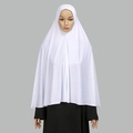 White 40D crystal linen hijab headscarf for women with full shoulder coverage - 130x95cm / White (4#)