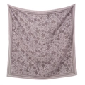 Elegante pañuelo cuadrado de poliéster morado con estampado floral y borde chic - 110*110cm / 80#
