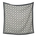 Pañuelo cuadrado de poliéster elegante con patrón geométrico y borde oscuro sólido - 110*110cm / Patrón Geométrico Gris Blanco Negro (52#)