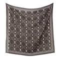 Elegante bufanda cuadrada de poliéster con estampado de osos y corazones en marrón y verde - 110*110cm / Estampado de Oso Café Oscuro (65#)