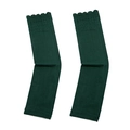Vue détaillée des manchons de protection solaire unis à volants, tissu doux et respirant. - Taille unique / Vert Foncé