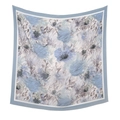Détail d'un foulard carré en soie avec des motifs floraux abstraits de peinture à l'huile - 3#