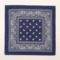 Classic navy blue paisley printed bandana headscarf for hip hop street style fashion - 54*54CM / Navy Blue