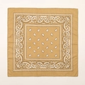 Stylish khaki paisley print square bandana scarf for headwrap or neck accessory - 54*54CM / Camel