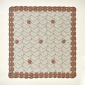 Brown geometric embroidery square scarf with floral lace trim in 80x80cm size - Black (FJ999-1#)