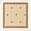 Square dark brown floral lace handkerchief with geometric pattern and scalloped edges - Dark Coffee (FJ999-2#)