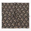 Detailed macro view of yellow floral pattern on black chiffon fabric square hijab scarf - Black Base Yellow Small Floral Style (5#)
