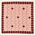 Carré rose brodé de roses rouge foncé avec des motifs de maille et détails de dentelle - Rouge Vin (FJ999-5#)