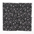Detail of floral chiffon hijab square scarf with purple blossoms on black fabric - Black Base Light Purple White Floral Style (10#)