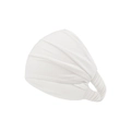 Diadema blanca de algodón mercerizado con textura plisada y banda elástica - Talla única / Blanco