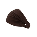 Diadema elástica de algodón mercerizado marrón oscuro con suave textura plisada - Talla única / café