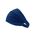 Elastic wide headband for women in navy blue mercerized cotton for sports or casual wear - One Size / Sapphire Blue