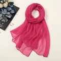 Detail of rose red chiffon scarf texture with elegant semi-transparent pleated fabric - Rose Red