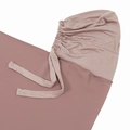 Elegant dusty pink pearl chiffon hijab cap with elastic knit top and adjustable ties - Light Khaki