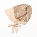 Champagnegouden modal satijnen slaapmuts met elastische band en verstelbare strik - Eén maat / Beige