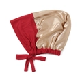 Rode modal hoofddoek met champagne satijnen voering en verstelbare strikband - Eén maat / Bordeauxrood