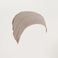 Detailed view of the double-stitched edge and soft modal knit texture on a brown beanie - One Size / 4#Light Khaki