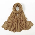 Hiyab de modal marrón camello transpirable con elegantes pliegues texturizados mujer - Camel Oscuro
