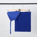 Detail of royal blue chiffon hijab with matching inner tie-back cap set for women - Sapphire Blue