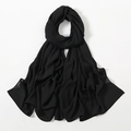 Lungo foulard in chiffon nero con drappeggio morbido e texture leggera liscia - Nero (Stile 1)