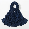 Sciarpa lunga in chiffon blu navy con trama leggera e drappeggio elegante - Blu Navy (2#)