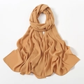 Sciarpa lunga in chiffon tinta unita in beige kaki caldo per uno stile versatile - Cachi(4#)