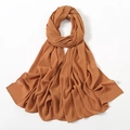 Solid color camel chiffon hijab scarf with elegant draped texture for women - Camel (5#)
